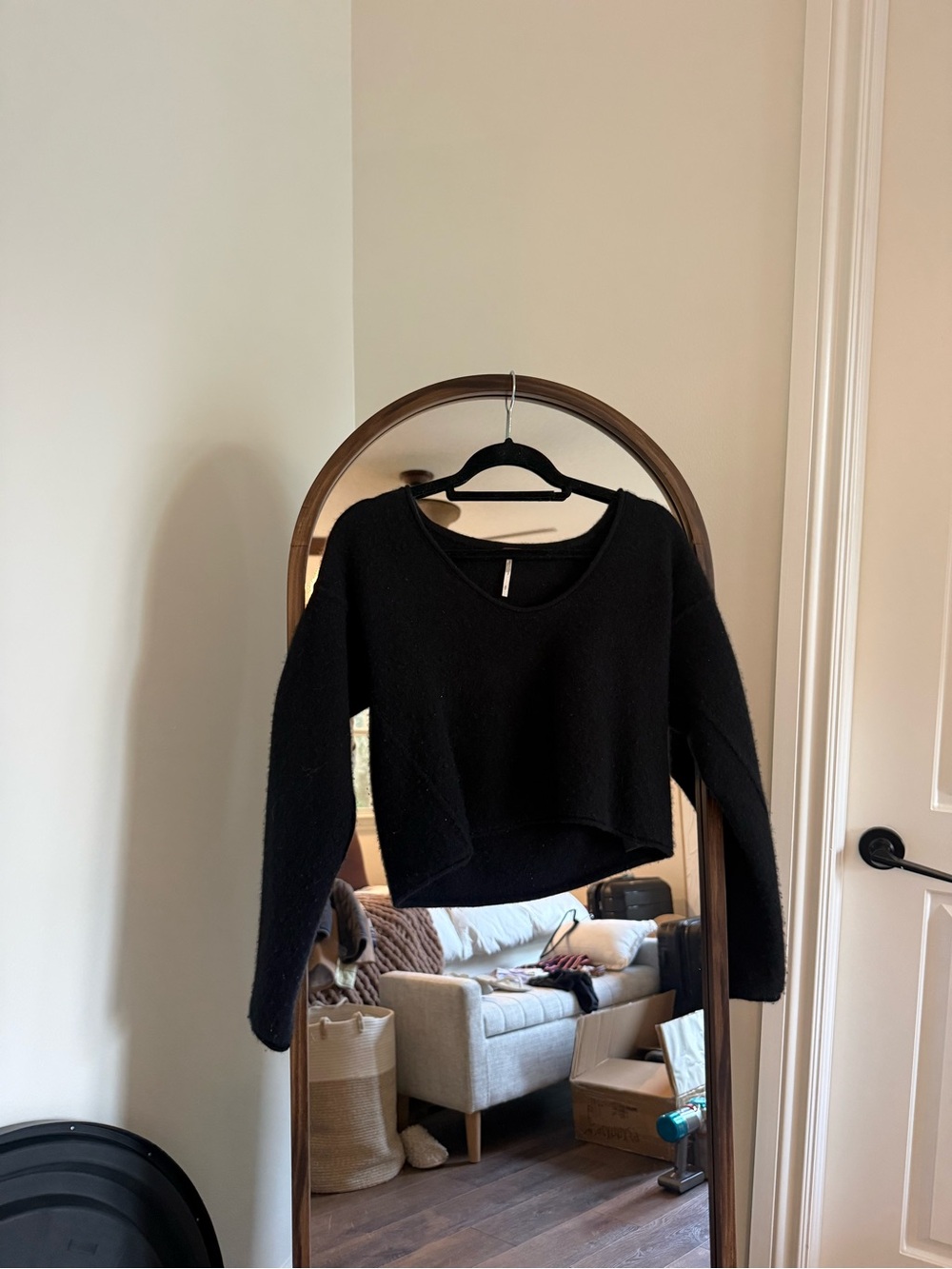 Free People 100% Cashmere Cropped Sweater